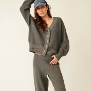 Free People Hailee Cardi Set Peppery XS